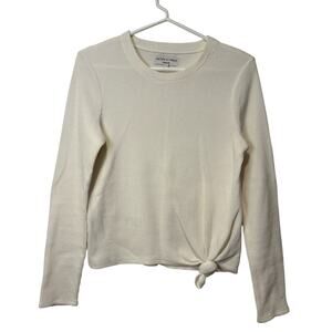 Madewell Texture & Thread Women's Long Sleeved‎ Tie Front Ribbed Shirt Top Small
